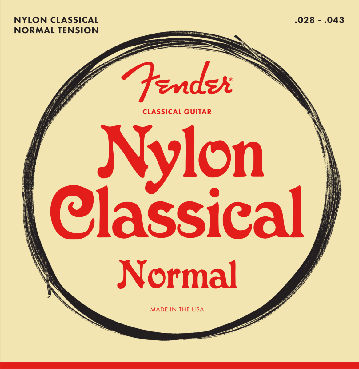 Fender Nylon Acoustic Strings, 100 Clear/Silver, Tie End, 28-43