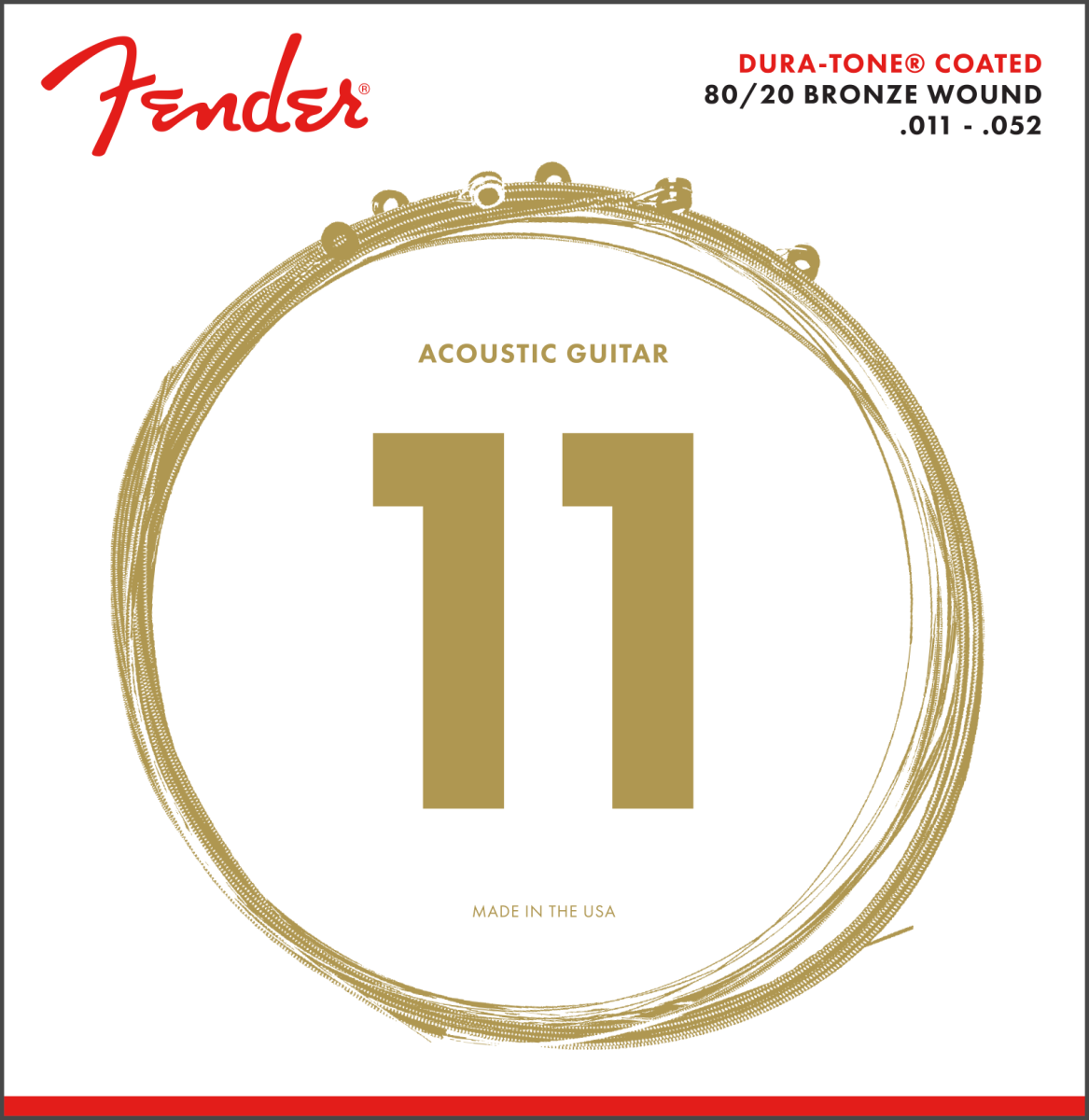 Fender Dura-Tone® 880CL 80/20 Coated Acoustic Guitar Strings 11-52