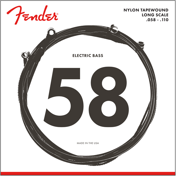 Fender 9120 Bass Strings, Nylon Tapewound, .058-.110 Gauge, (4-String)