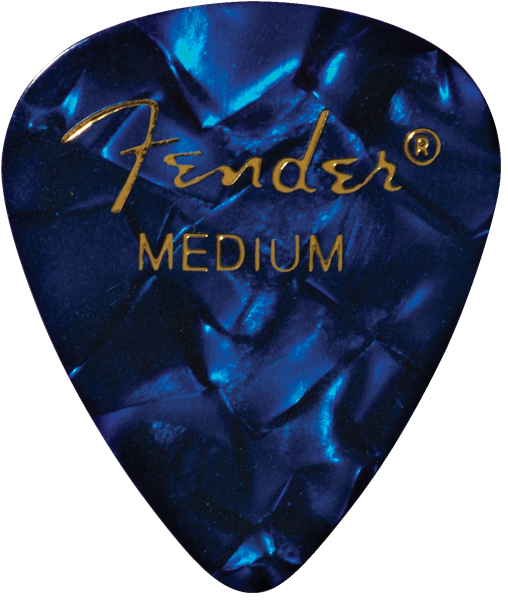 Fender Premium Celluloid 351 Shape Plectrums, Medium, Blue Moto (12 Pack)
