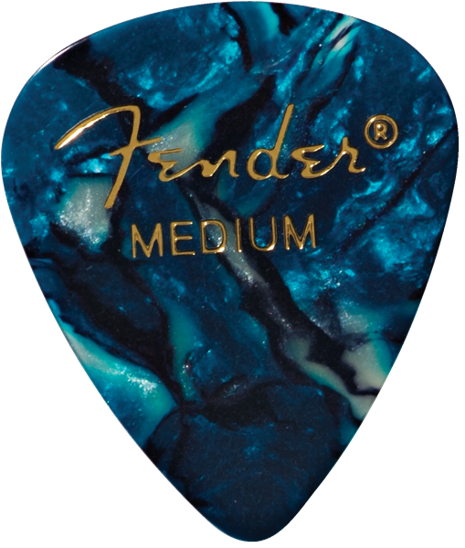 Fender Premium Celluloid 351 Shape Plectrums, Medium, Ocean Turquoise (12 Pack)