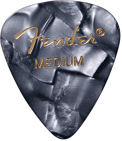 Fender Premium Celluloid 351 Shape Plectrums, Medium, Black Moto (12 Pack)