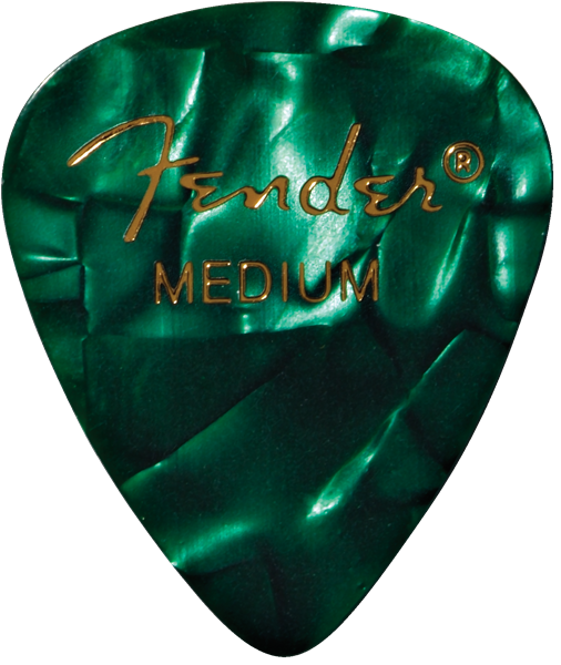 Fender Premium Celluloid 351 Shape Plectrums, Medium, Green Moto (12 Pack)