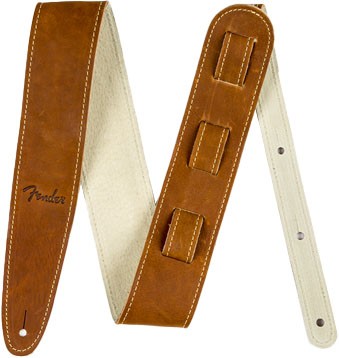 Fender Ball Glove Leather Strap, Brown, 2.5"