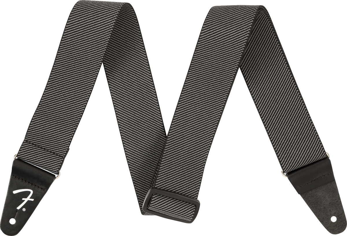 Fender WeighLess Tweed Strap, Gray, 2"