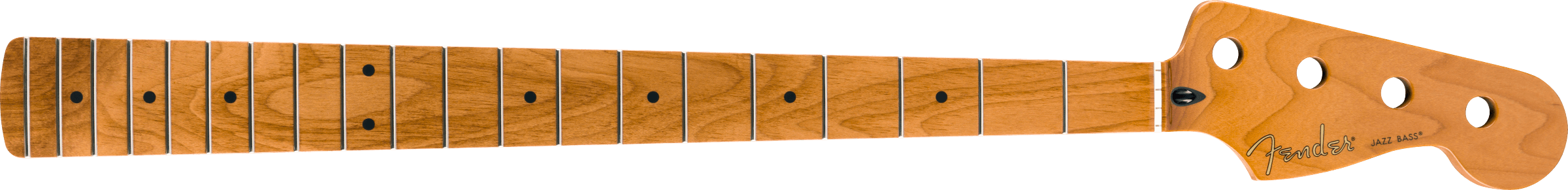 Fender Roasted Maple Jazz Bass Neck, 20 Medium Jumbo Frets, 9.5", Maple, C Shape