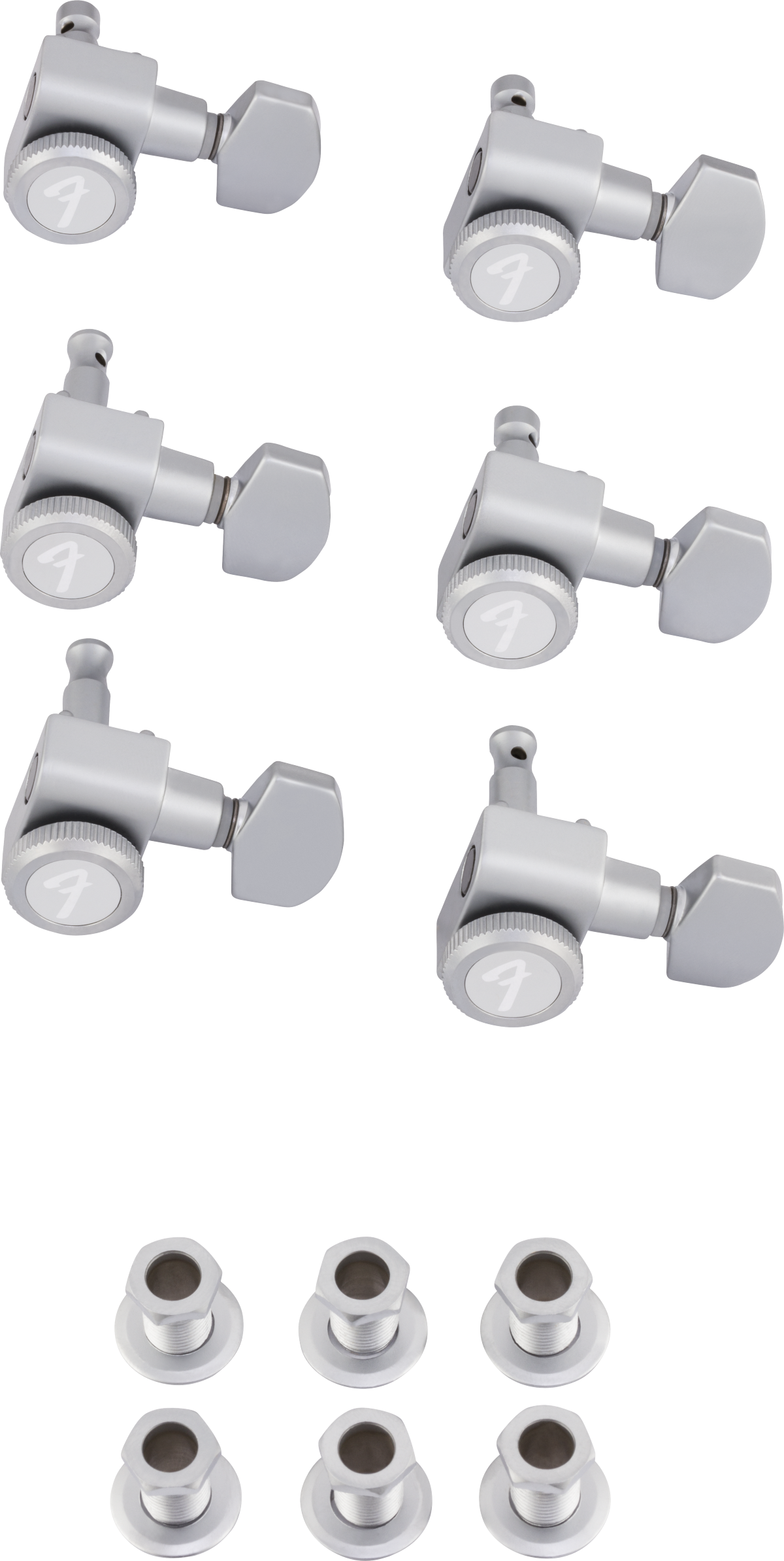 Fender Locking Stratocaster/Telecaster Staggered Machine Head Set - Brushed Chrome