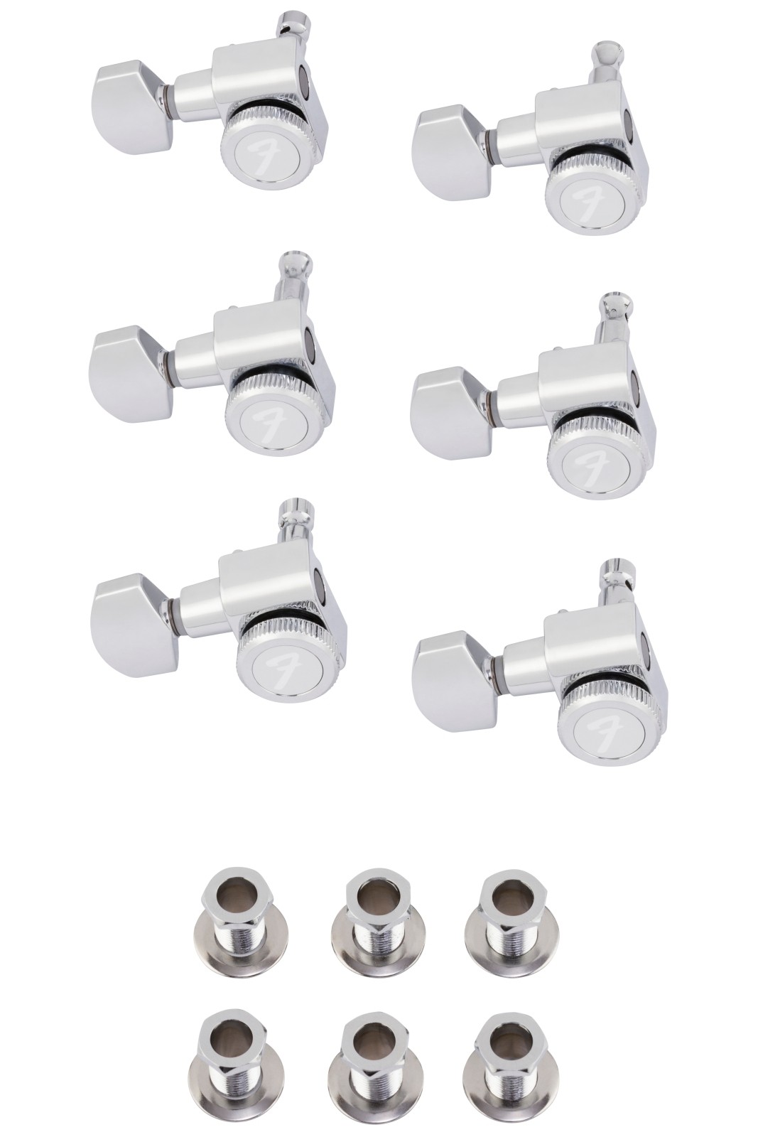 Fender Locking Strat/Tele Staggered Tuning Machines, Left-Handed Polished Chrome (6)