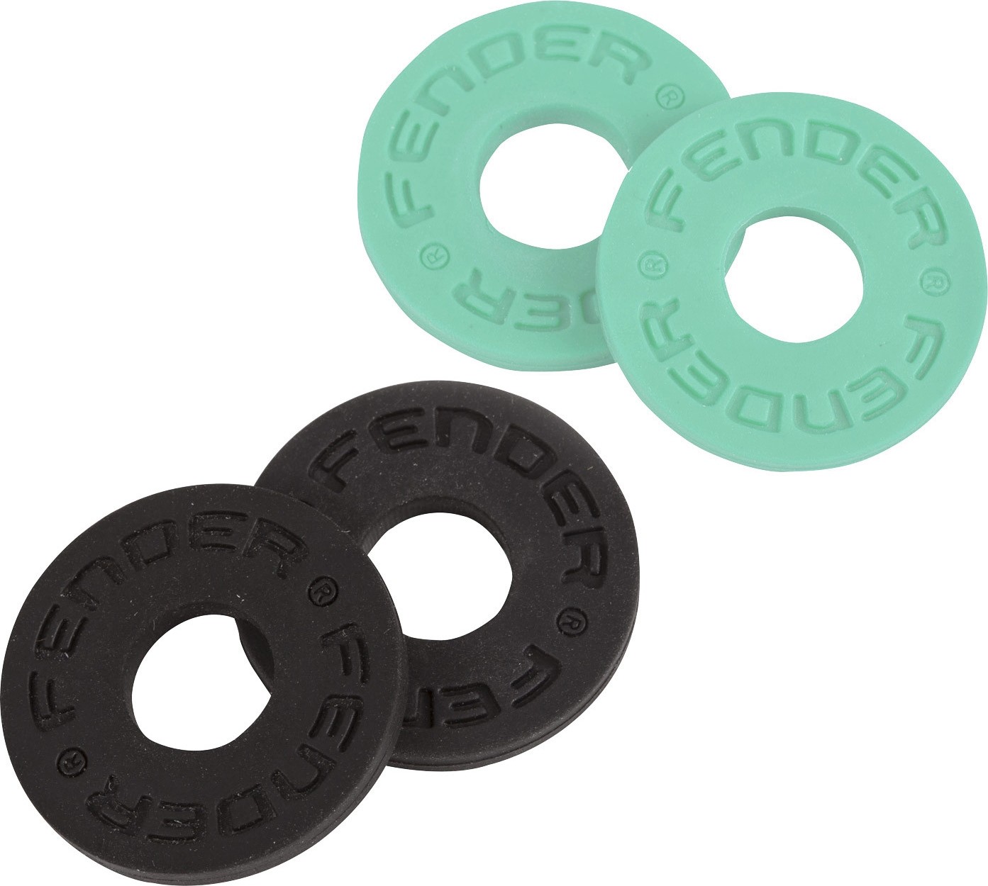 Fender Strap Blocks 4-Pack (2 Black, 2 Surf Green)