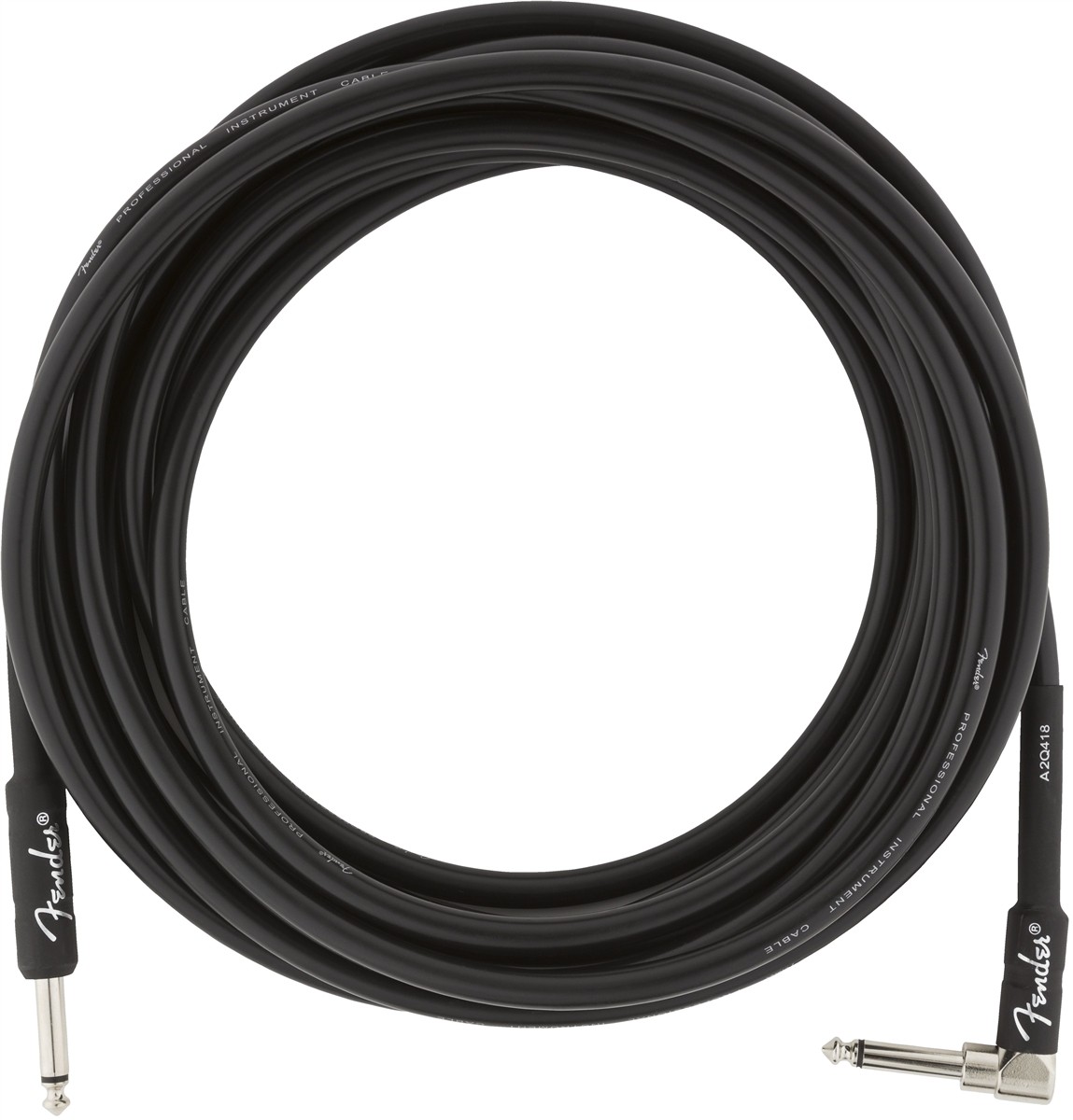 Fender Professional Series Instrument Cable, Straight/Angle, 18.6', Black