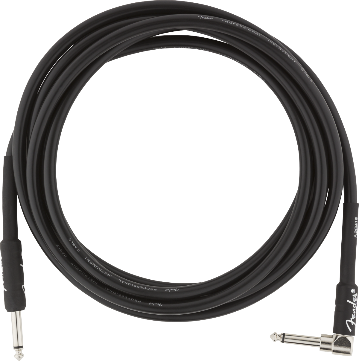 Fender Professional Series Instrument Cable, Straight-Angle, 10', Black