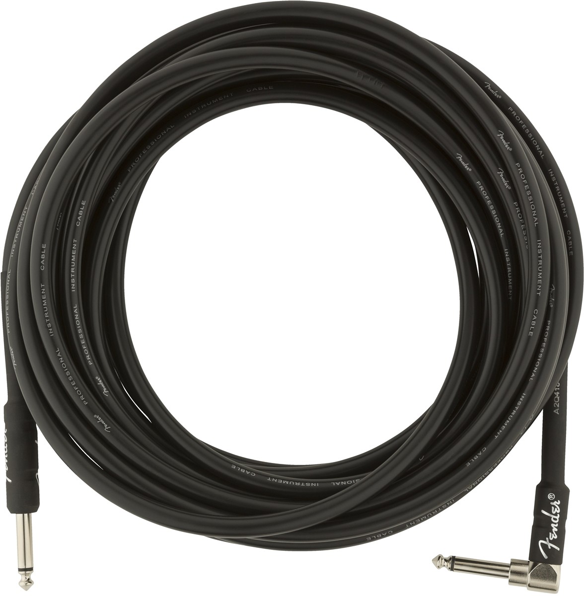 Fender Professional Series Instrument Cables, Straight/Angle, 25', Black