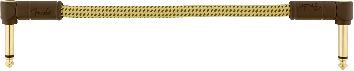 Fender Deluxe Series Instrument Cables, Angle/Angle, 6", Tweed (Bowl of 20)