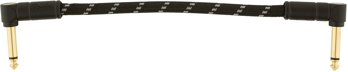 Fender Deluxe Series Instrument Cables, Angle/Angle, 6", Black Tweed (Bowl of 20)