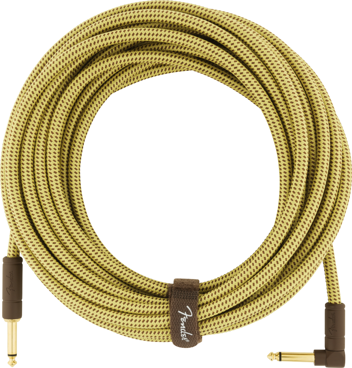 Fender Deluxe Series Instrument Cable, Straight/Angle, 25', Tweed