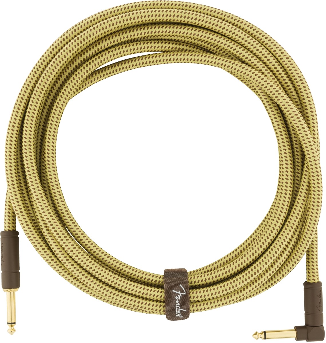 Fender Deluxe Series Instrument Cable, Straight/Angle, 18.6', Tweed