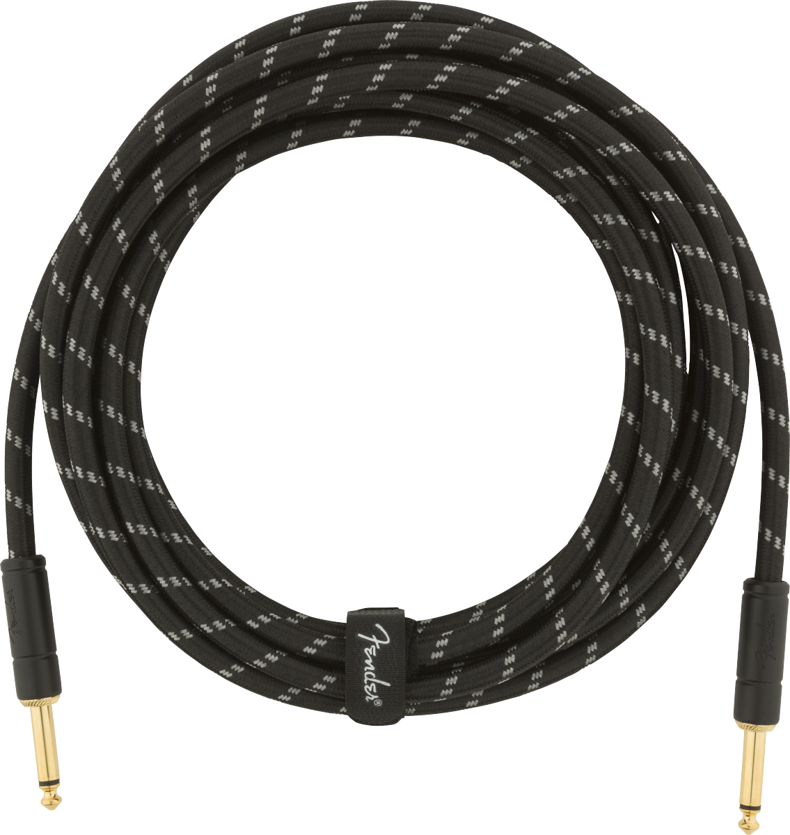 Fender Deluxe Series Instrument Cable, Straight/Straight, 15', Black Tweed