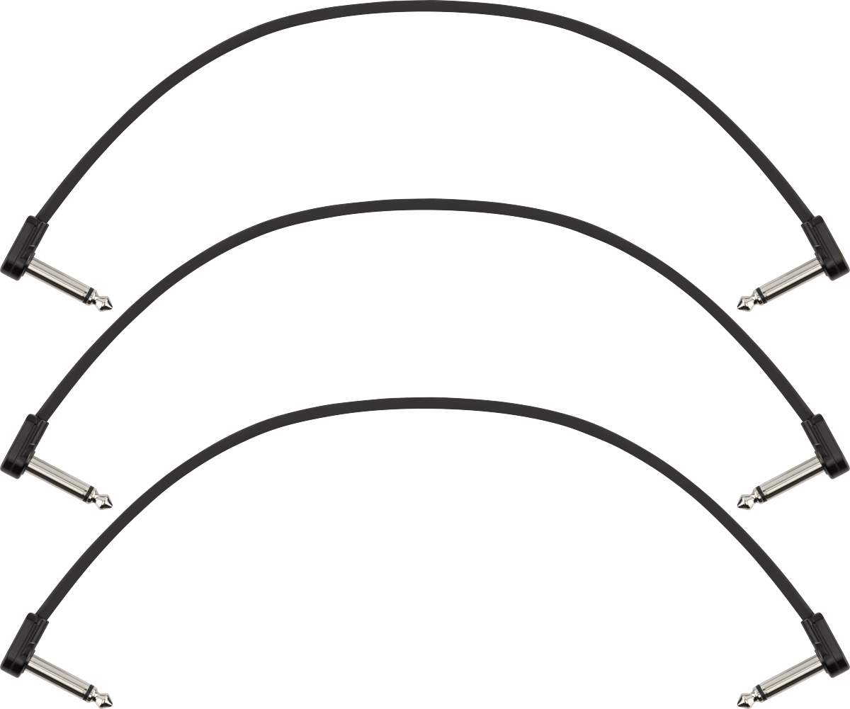 Fender Blockchain 12" Patch Cable, 3-pack, Angle/Angle