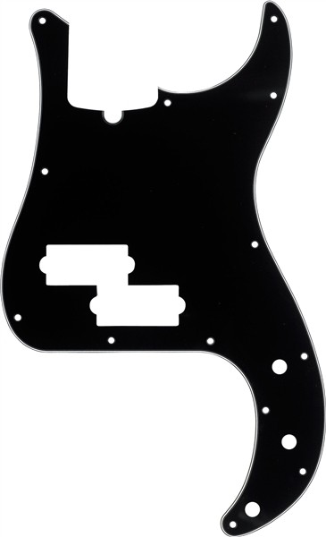 Fender Pickguard, Precision Bass 13-Hole Mount (with Truss Rod Notch), Black, 3-Ply