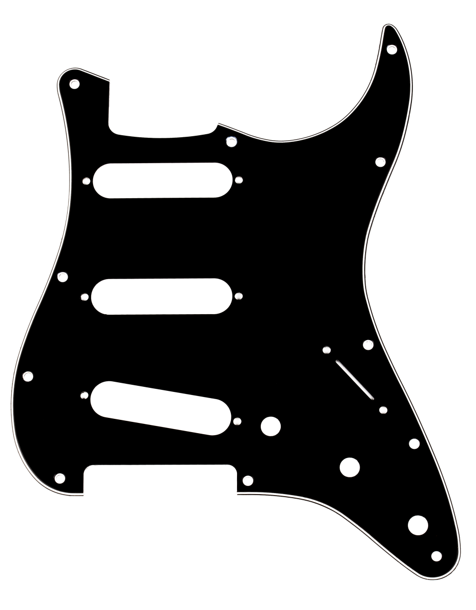 Fender Pickguard, Stratocaster S/S/S, 11-Hole Mount, B/W/B, 3-Ply