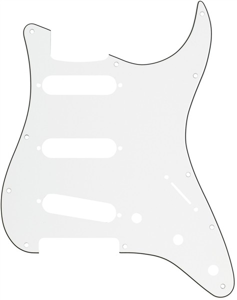 Fender Pickguard, Stratocaster S/S/S, 11-Hole Mount, Parchment P/B/P, 3-Ply