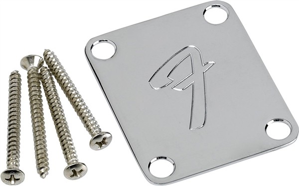 Fender 4-Bolt Vintage-Style Neck Plate "F" - Chrome