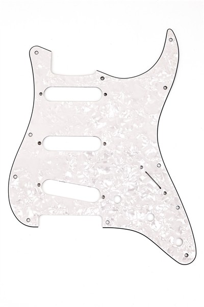Fender Pickguard, Stratocaster S/S/S, 11-Hole Mount, White Pearl, 4-Ply