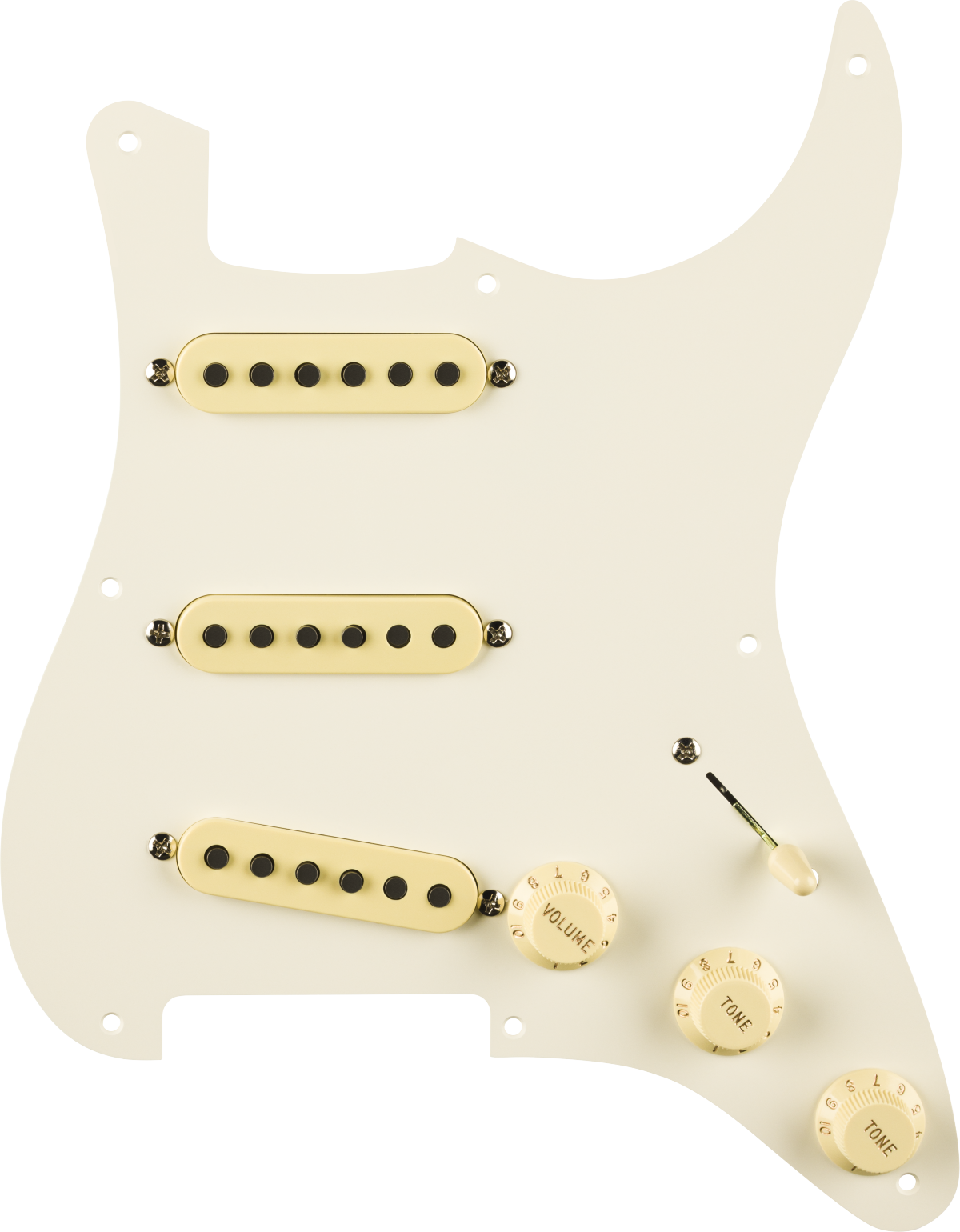 Fender Pre-Wired Strat Pickguard, Eric Johnson Signature, Parchment 8 Hole PG