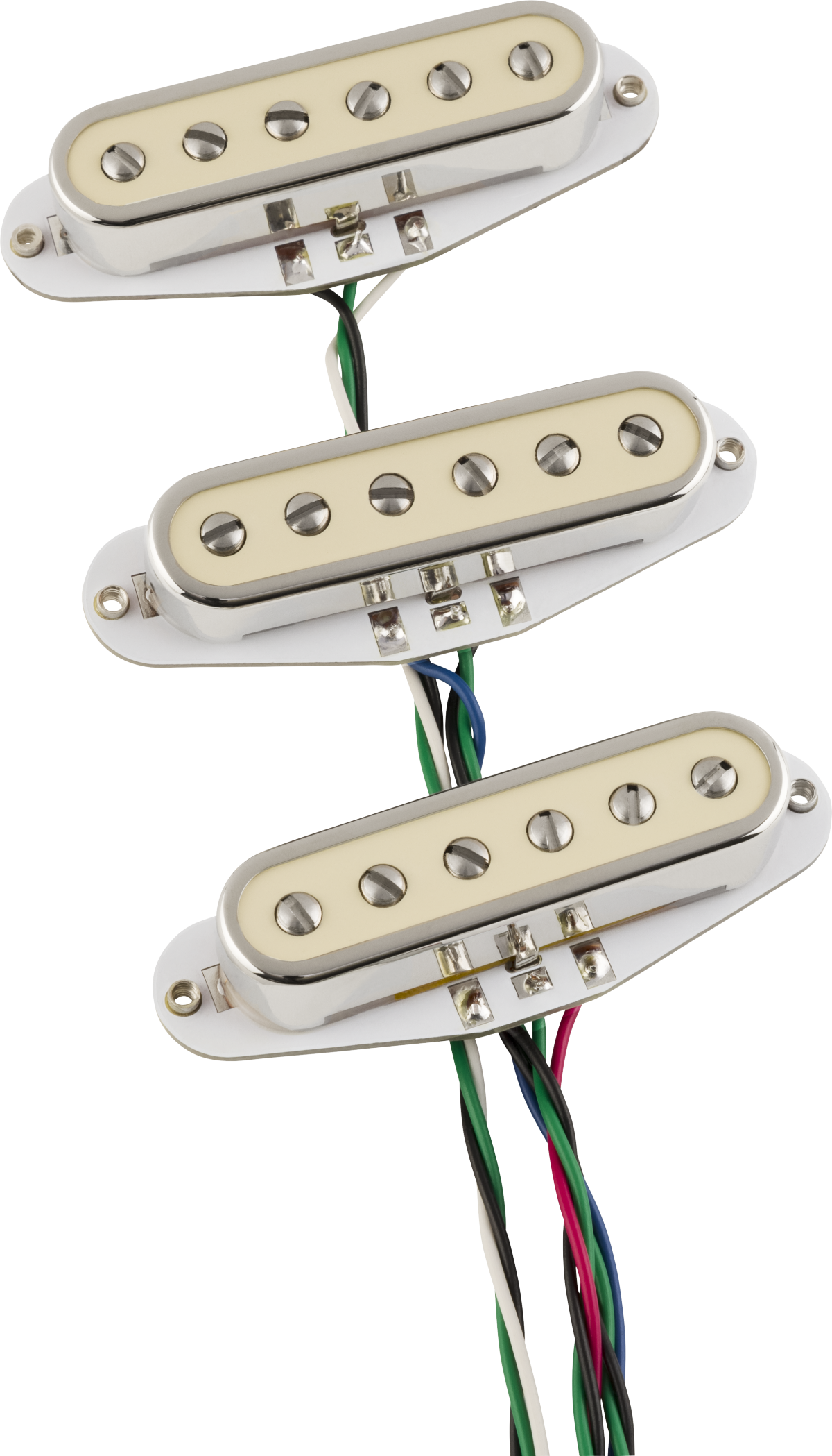 Fender CuNiFe Stratocaster Pickup Set - Chrome/Vintage White