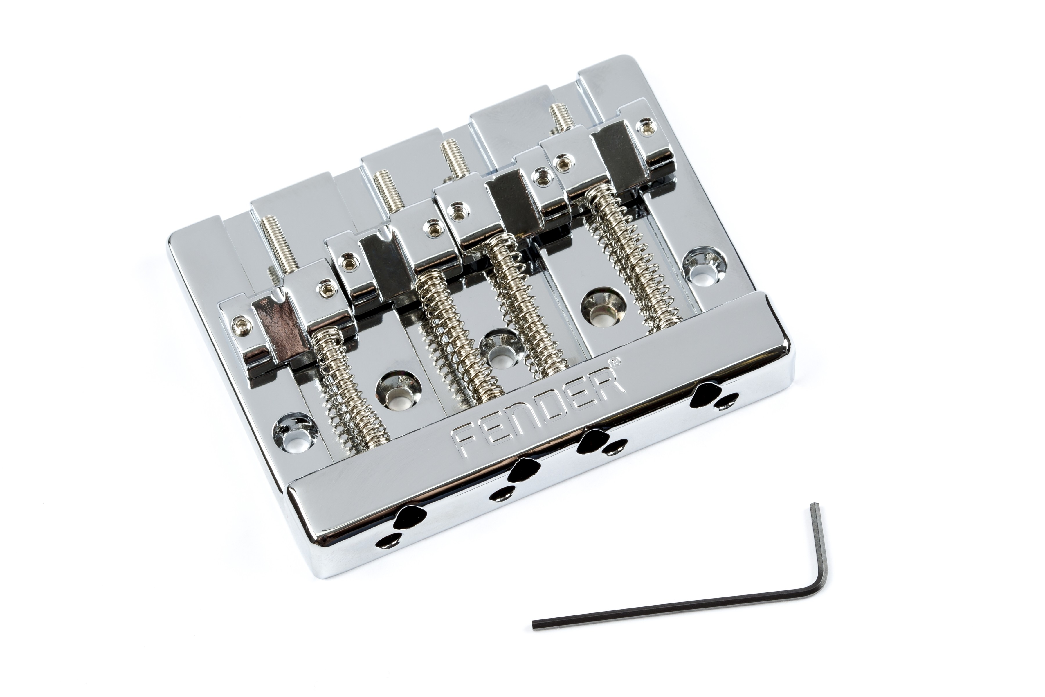 Fender HiMass™ 4-String Bass Bridge Assembly With Brass Saddles, Chrome