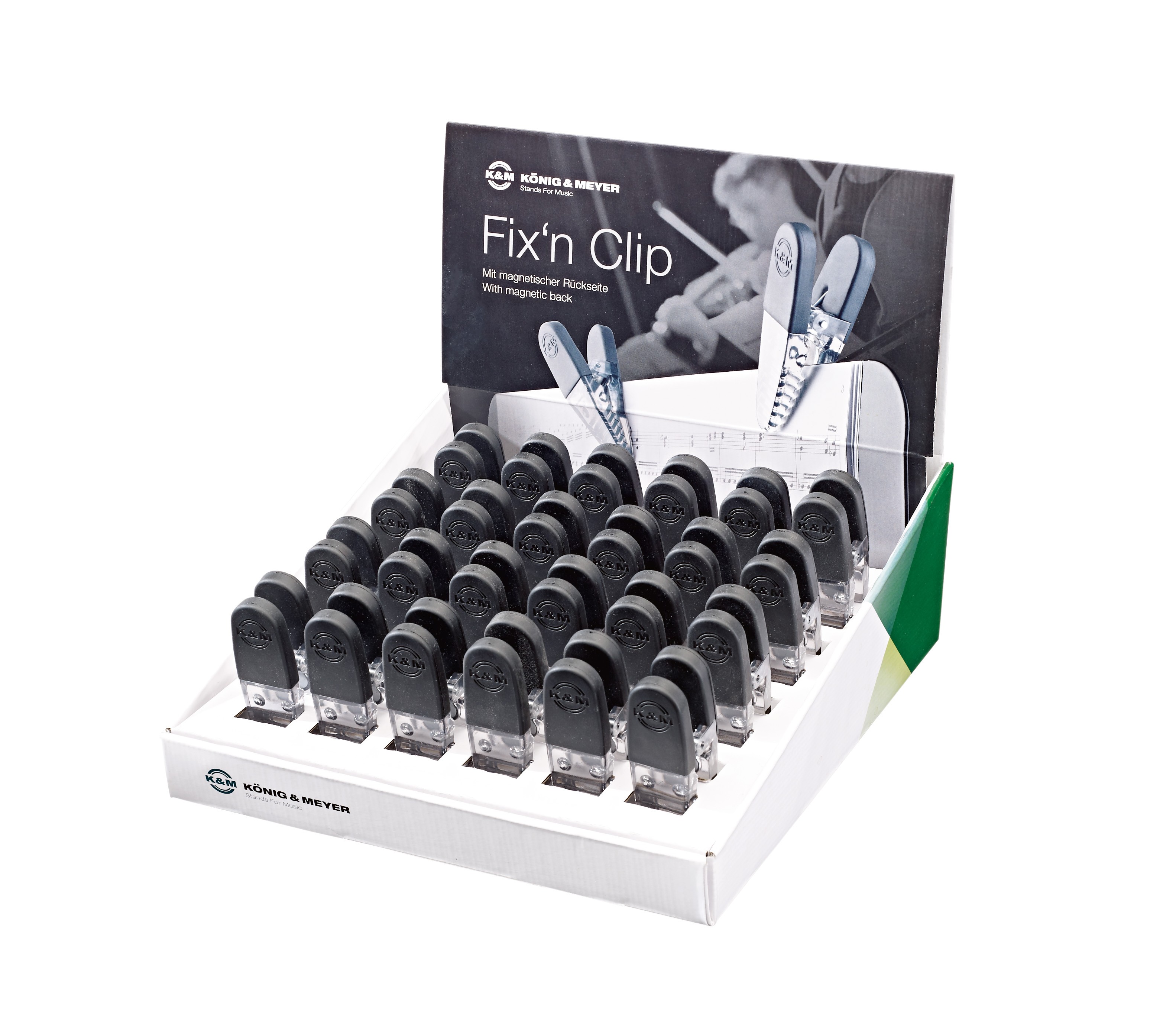 Konig & Meyer 16055 Sheet Music Clips "Fix'n Clip" (Display Box of 24)