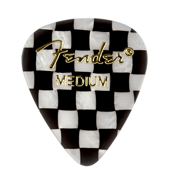 Fender Graphic Plectrums 351 Shape, Checker, Medium (12 Pack)