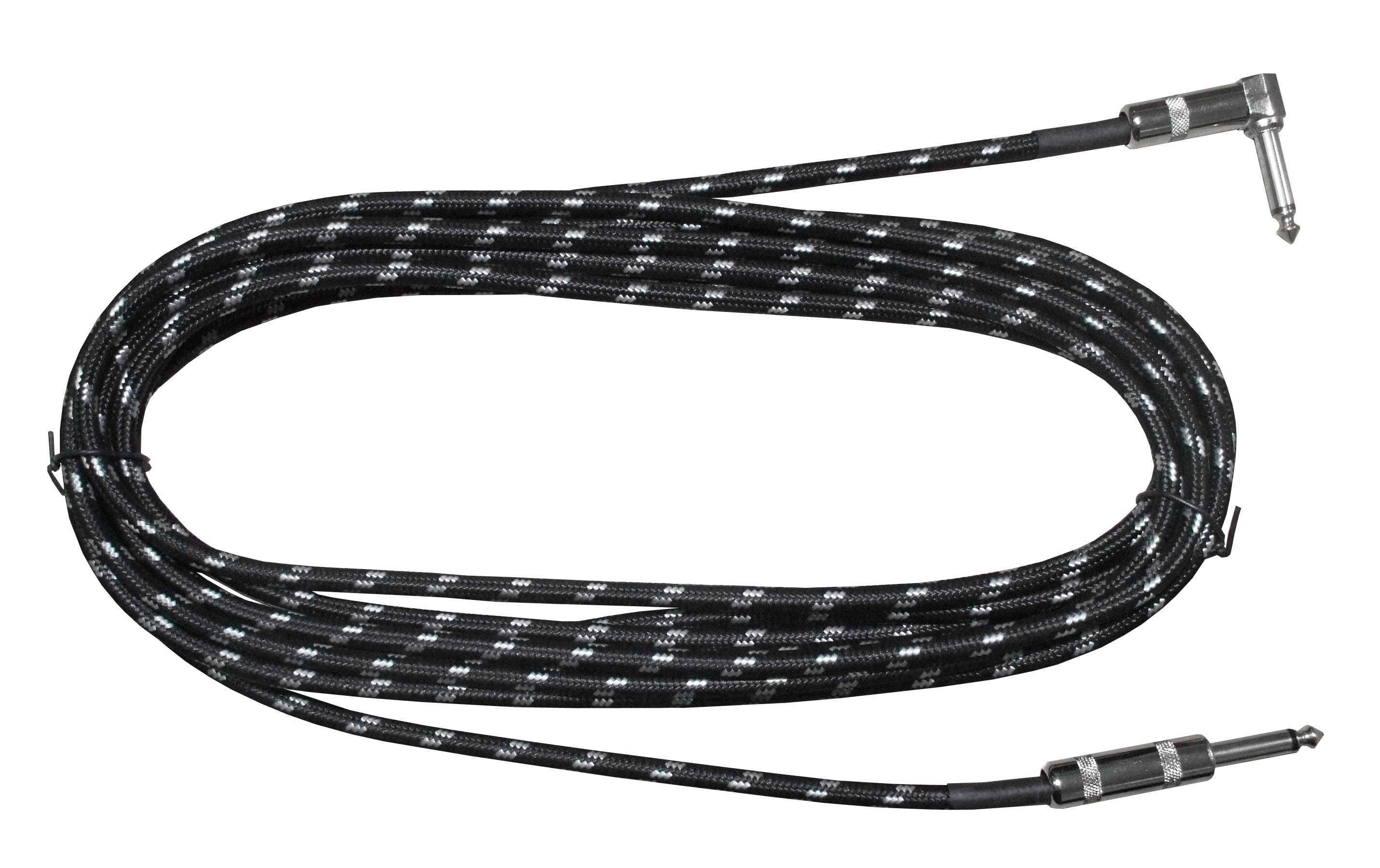 Rosetti Guitar Cable 1/4" Straight/Angled Jacks - 20' Braided