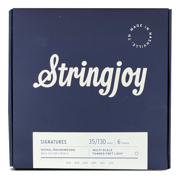 Stringjoy Signatures | Light Gauge (35-130) 6-String Fanned Fret Nickel Wound Bass Guitar Strings