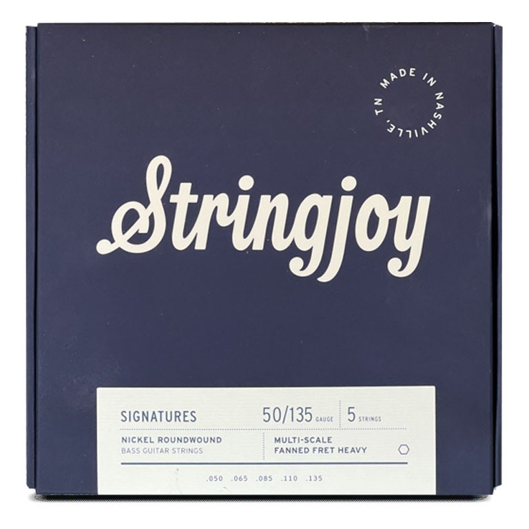 Stringjoy Signatures | Medium Gauge (50-135) 5-String Fanned Fret Nickel Wound Bass Guitar Strings