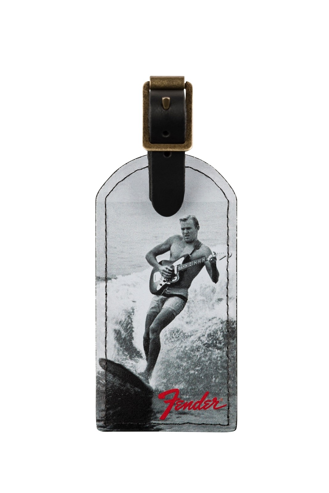 Fender Vintage Ad Luggage Tag, Surfer