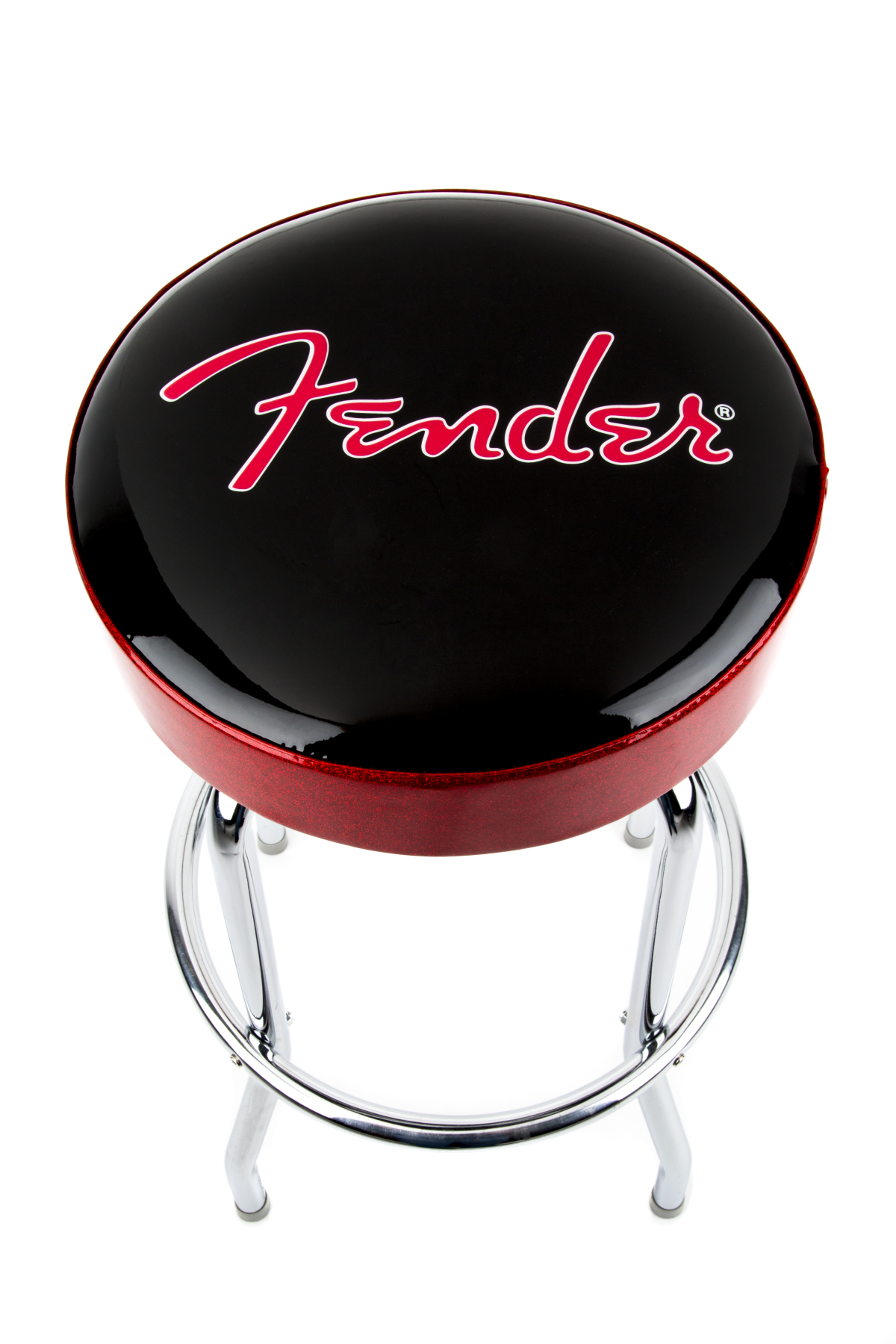 Fender Red Sparkle Logo Barstool, Black/Red Sparkle 30"