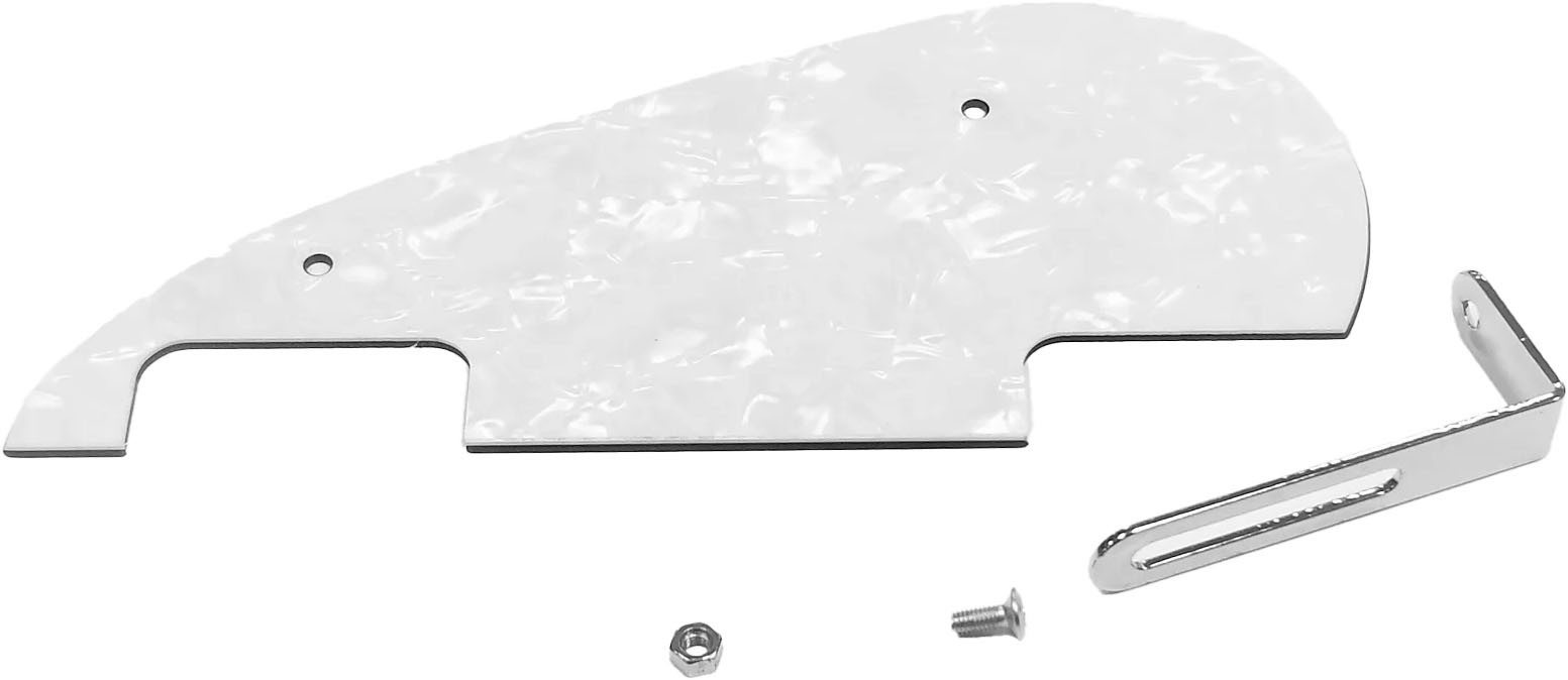 Gretsch Pickguard, Electromatic Jet Baritone, Includes Mounting Hardware, White Moto