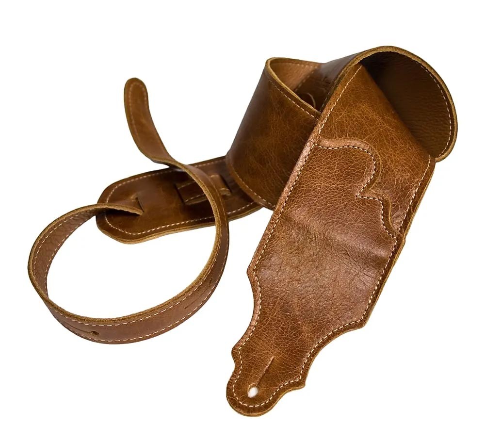 Franklin 3" Jackson Hole Aged Leather Guitar Strap - Cognac