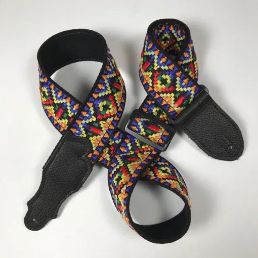 Franklin 2" Retro Folk Weave Guitar Strap - Multi Colour