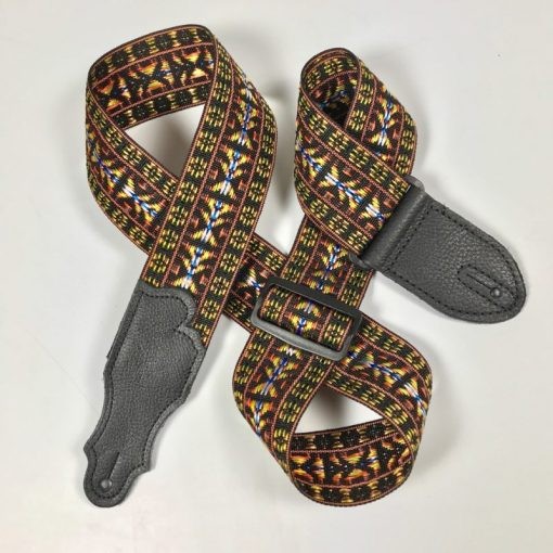 Franklin 2" Woven Folk Guitar Strap - Orange Pattern