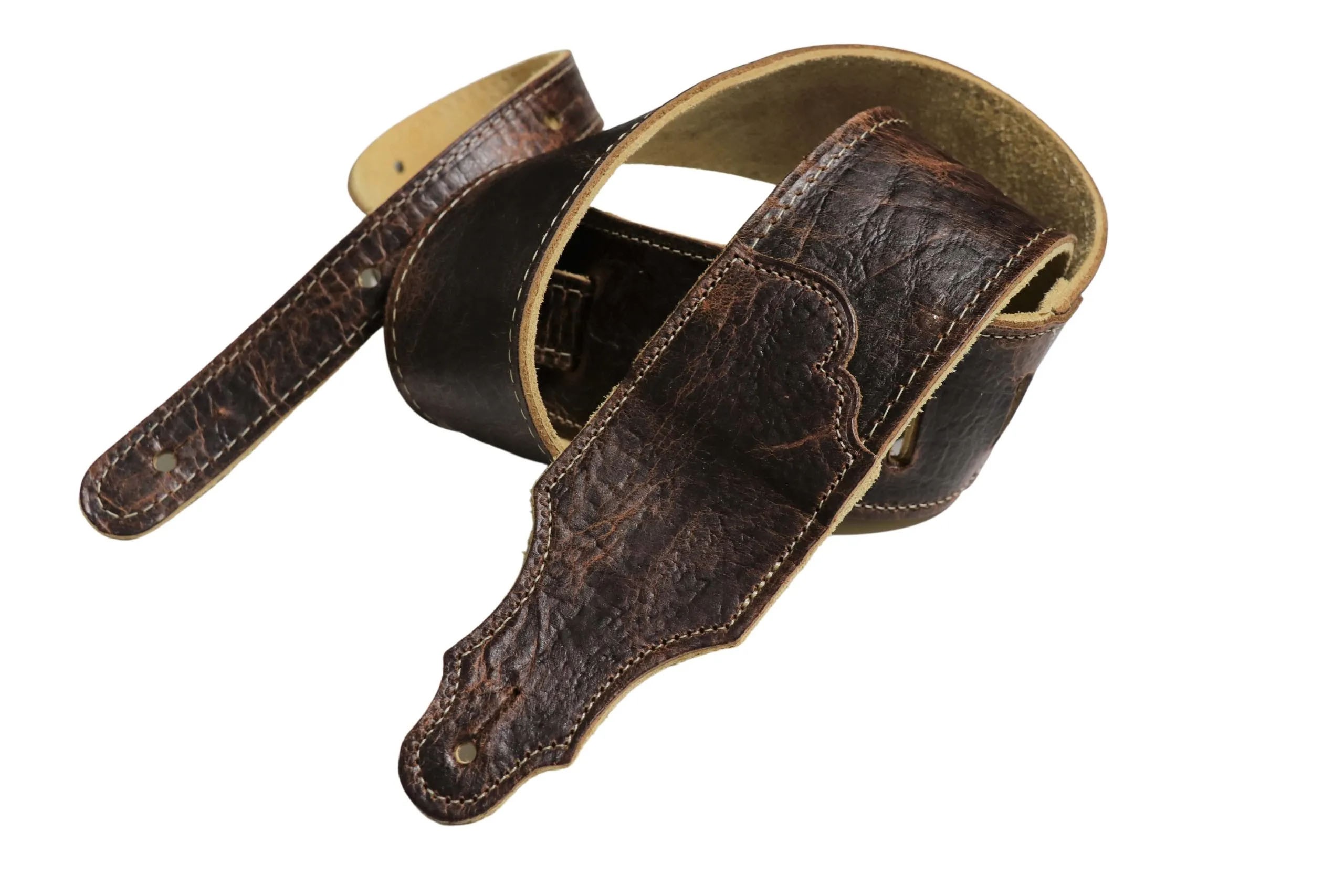 Franklin 2.5" American Bison Guitar Strap - Chocolate