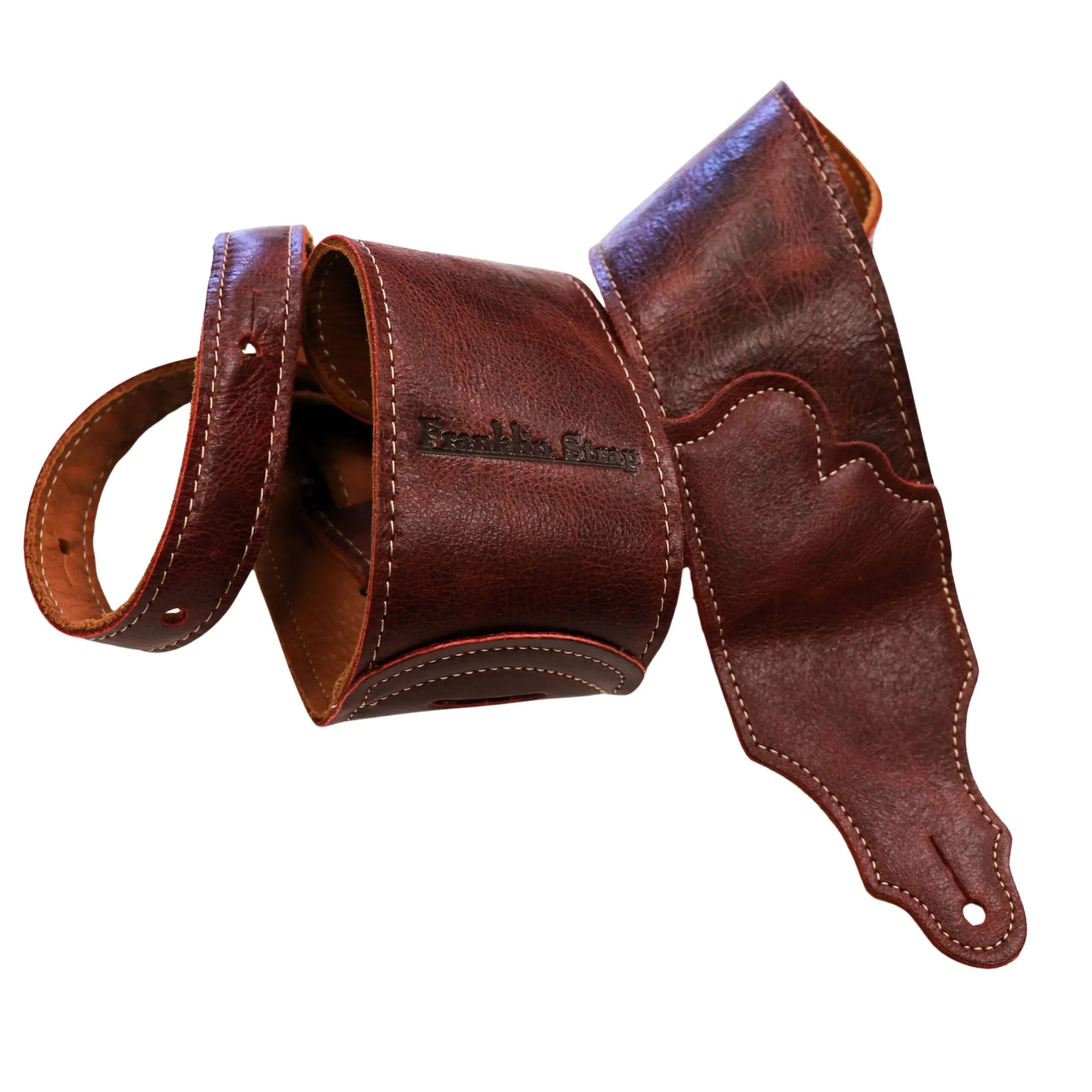 Franklin 3" Jackson Hole Aged Leather Guitar Strap - Ox Blood