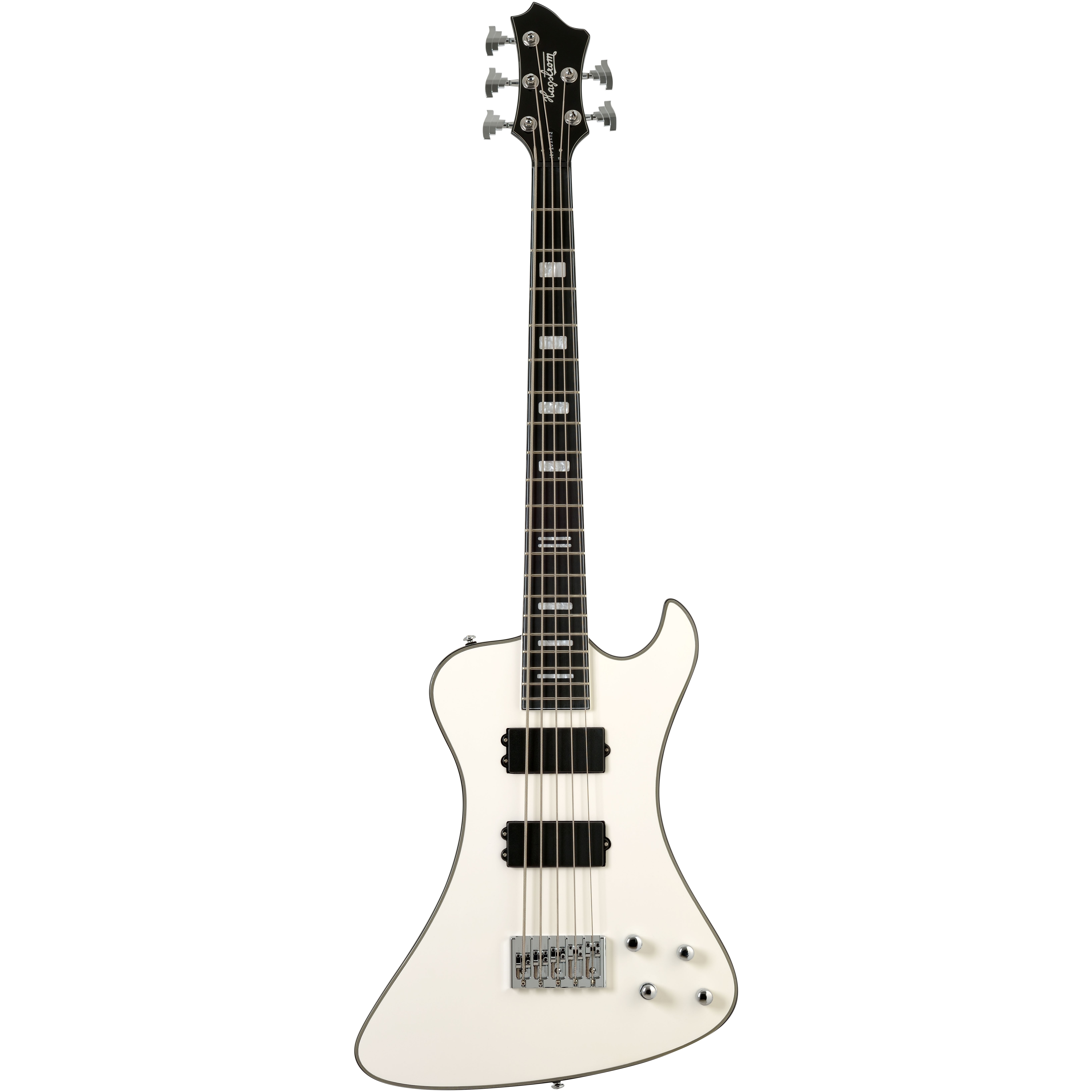 Hagstrom Nekromant 5 Bass - White - NEW
