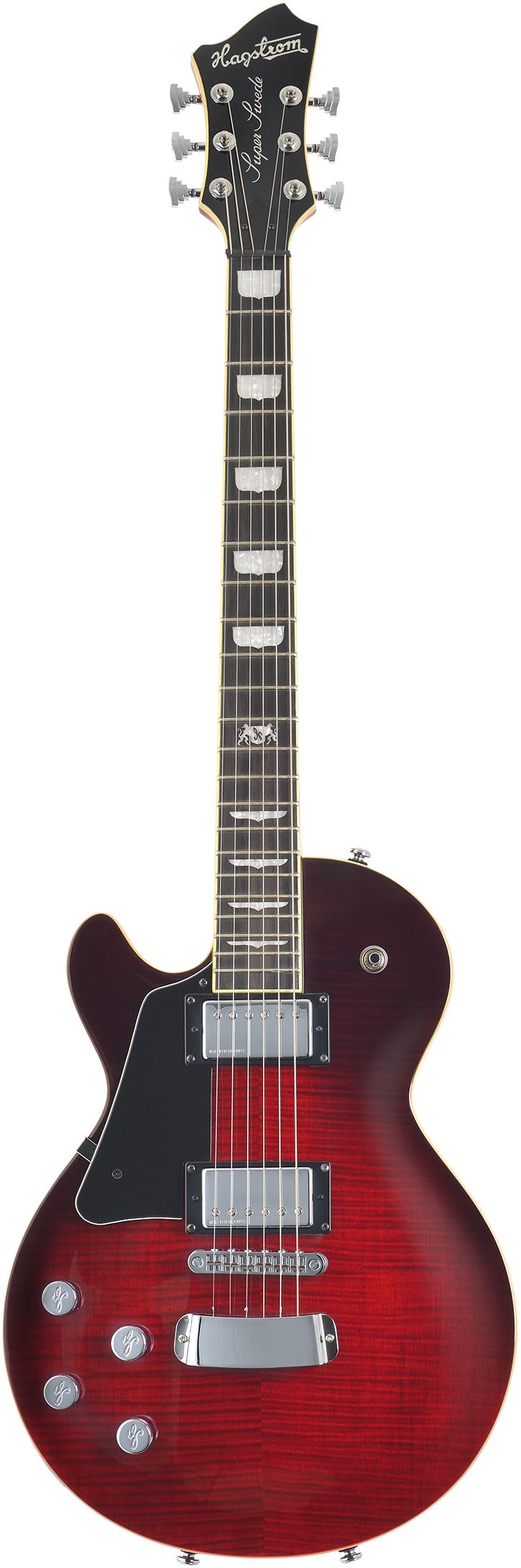 Hagstrom Super Swede (MK3) - Crimson Flame with Hard Case, Left Hand