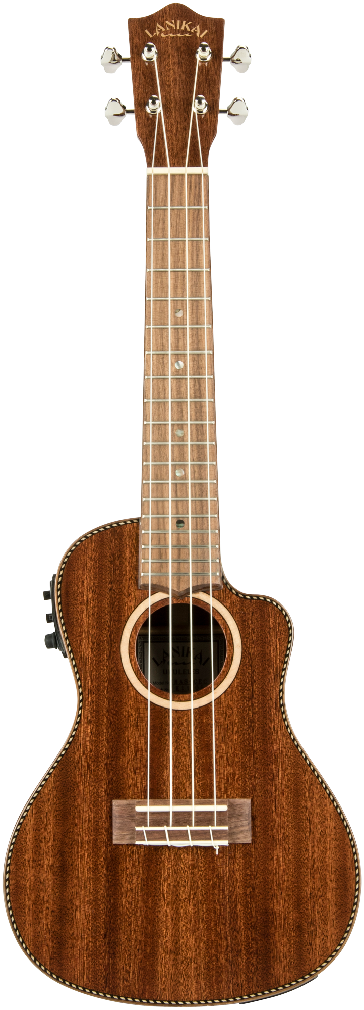 Lanikai All Solid Mahogany MAS-CEC Electric Concert Ukulele