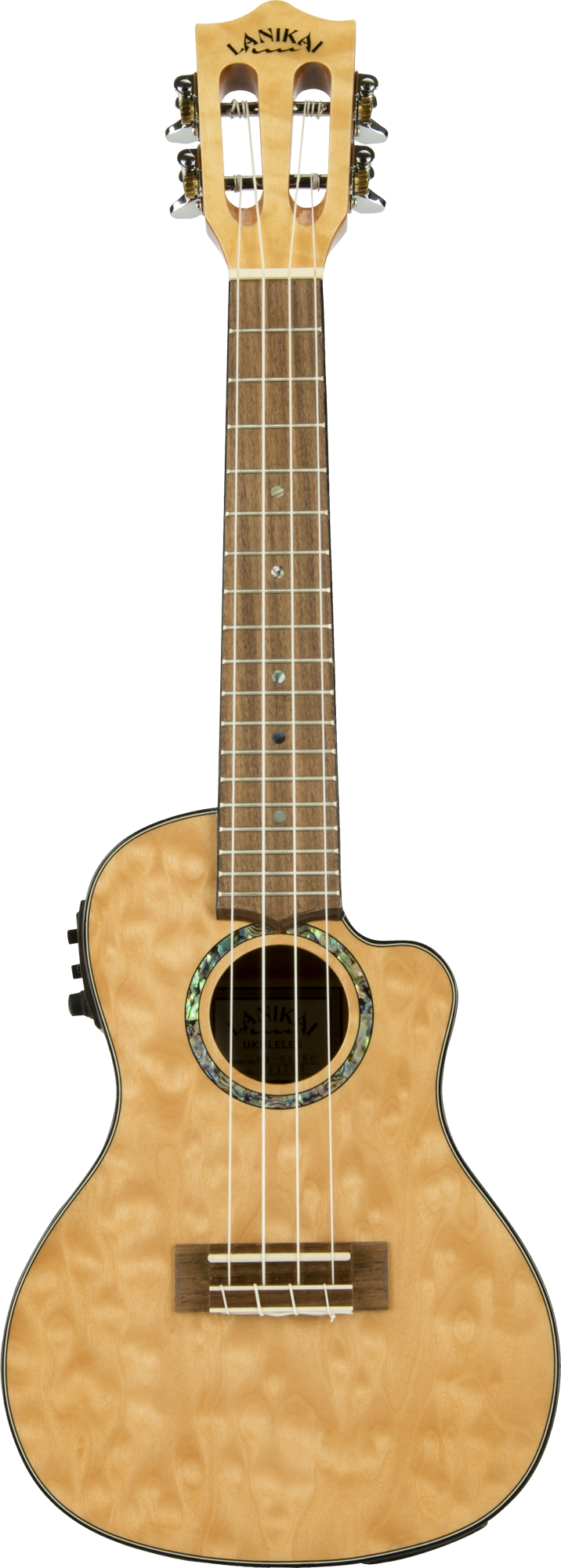 Lanikai Quilted Maple QM-NACEC Electric Natural Concert Ukulele