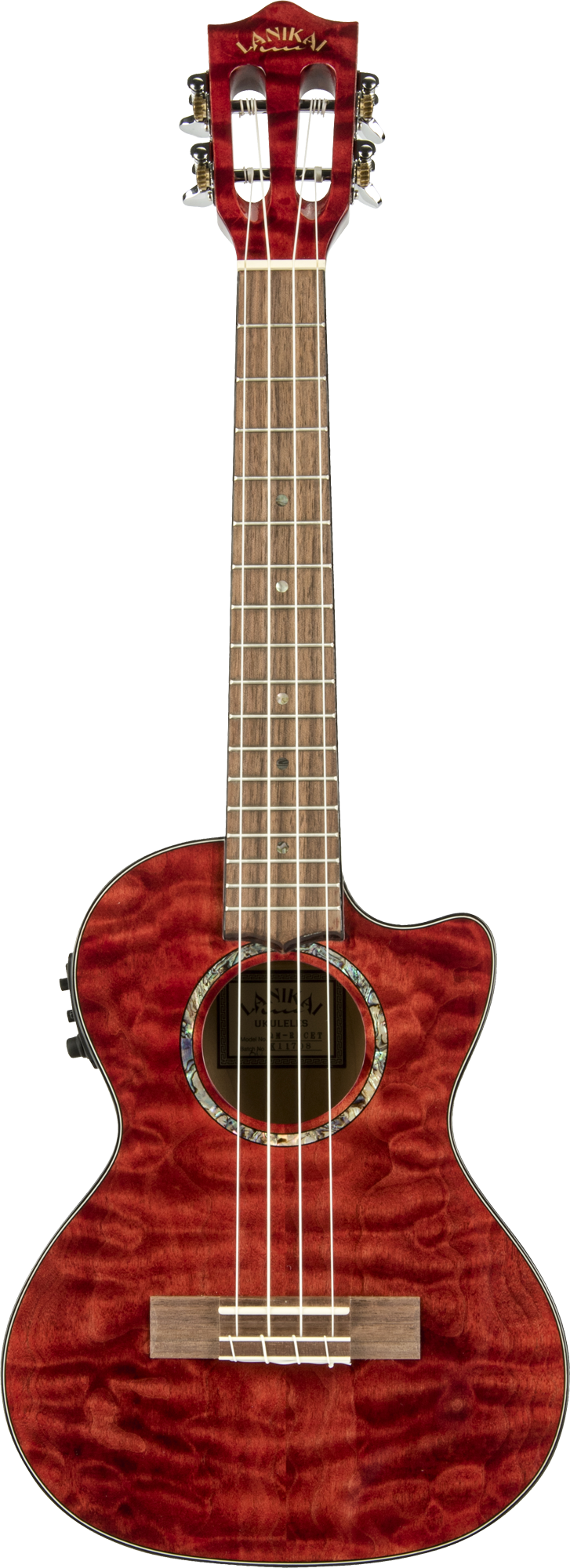 Lanikai Quilted Maple QM-RDCET Electric Red Tenor Ukulele