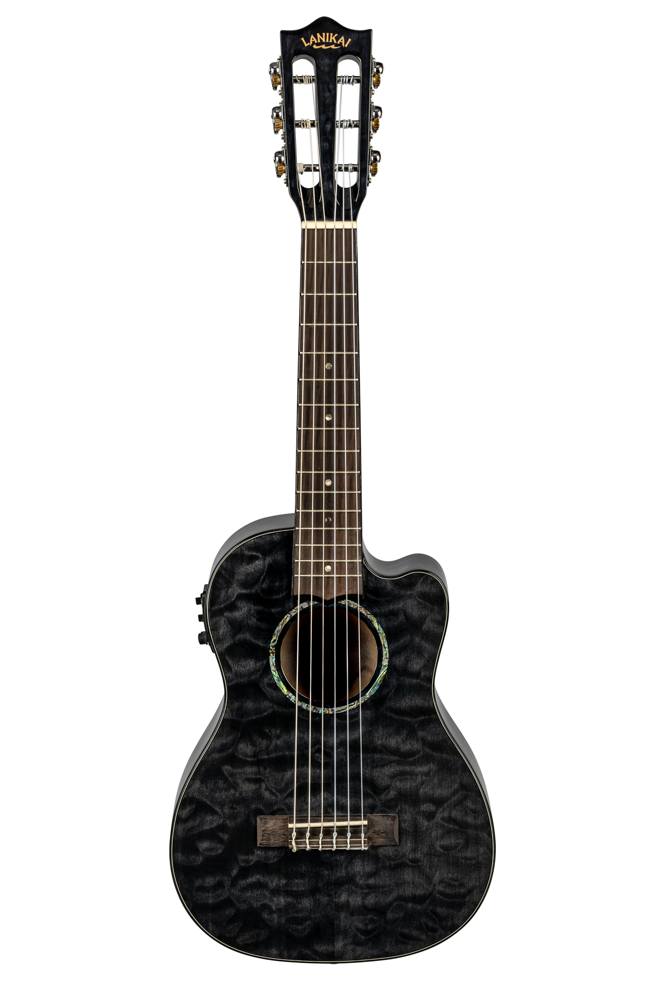 Lanikai Quilted Maple QM-BKCEG Electric Black Guitalele