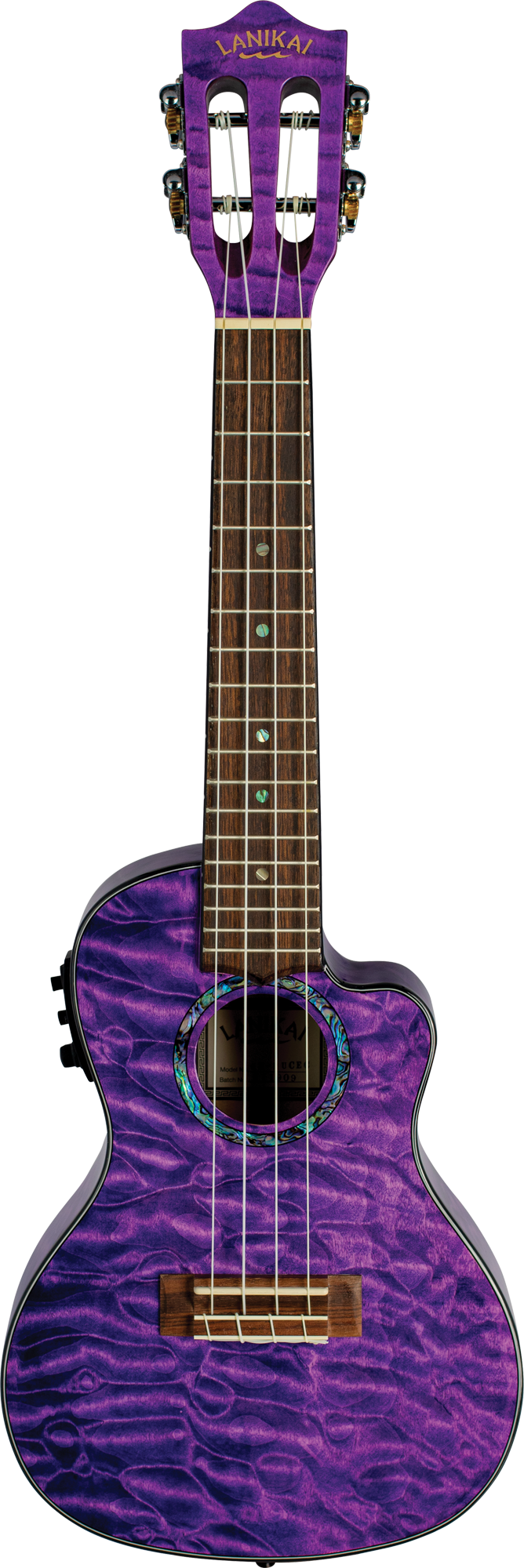 Lanikai Quilted Maple QM-PUCEC Electric Purple Concert Ukulele